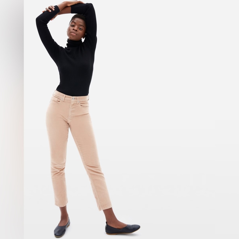 Everlane Cheeky Corduroy Straight Leg Cropped Pants